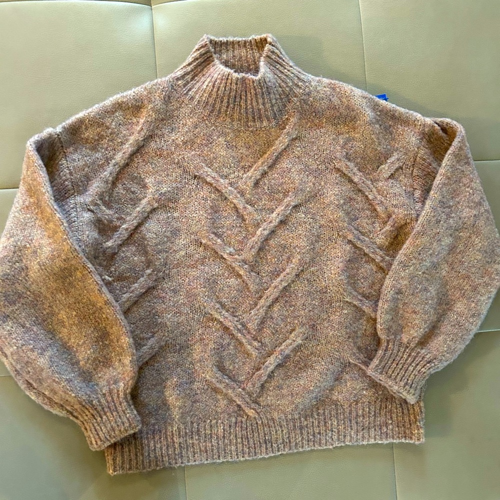 FRNCH sweater top lavender/beige medium